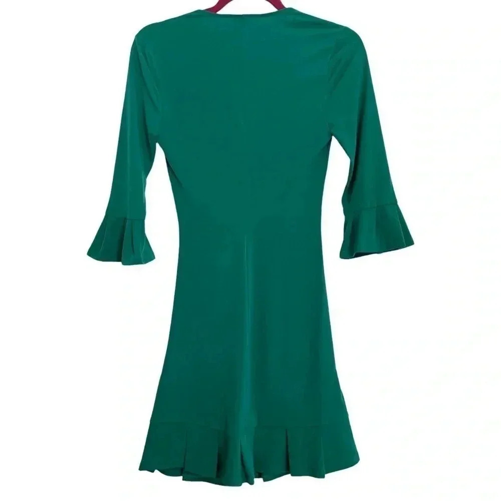 BCBGeneration Green Ruched Ruffled Dress - Picture 3 of 8